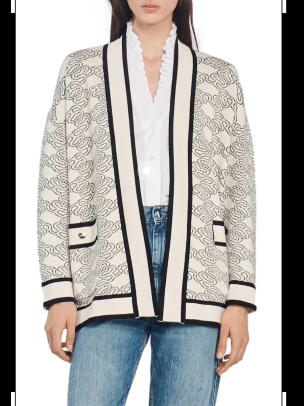 Sandro Enea Open Front Cardigan size small